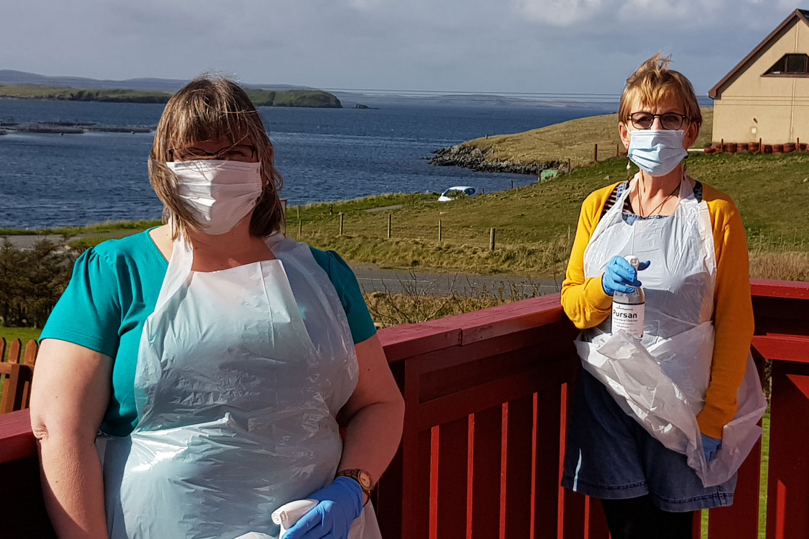 Carers wearing PPE during covid outbreak