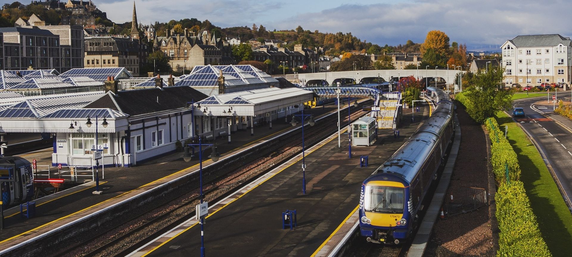 photo of a train at a station