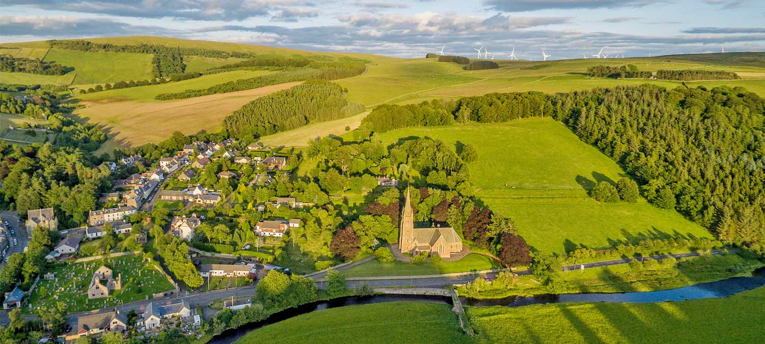 aerial photo of stow village