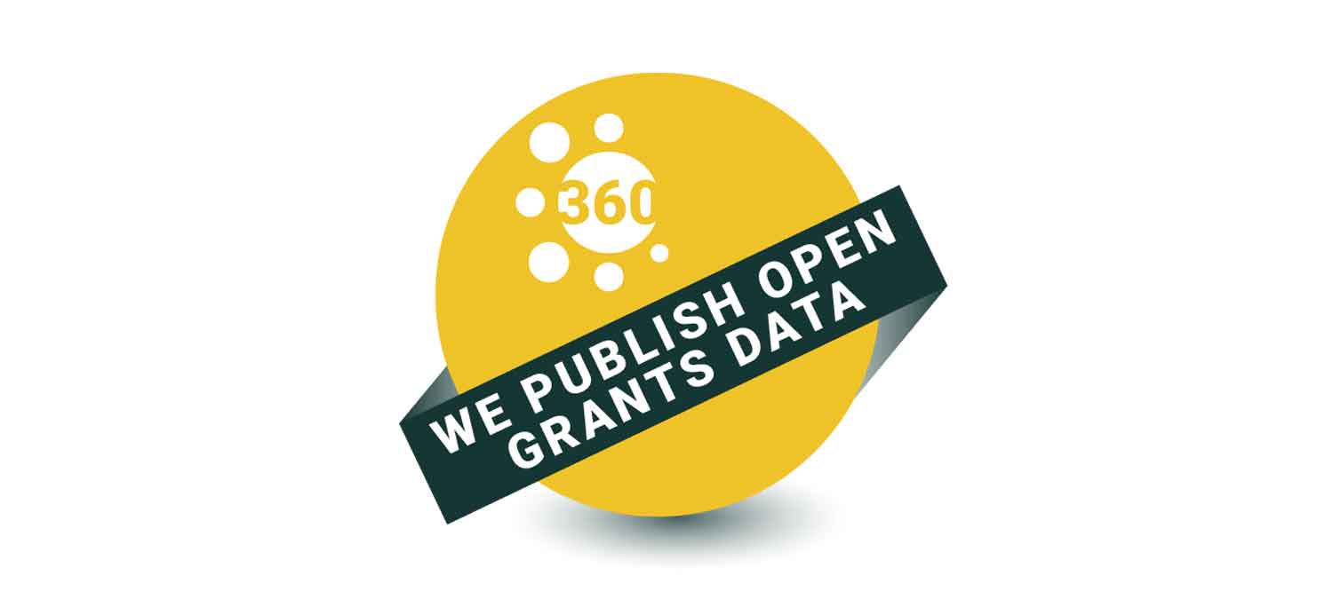 360 Giving we publish open grants data logo