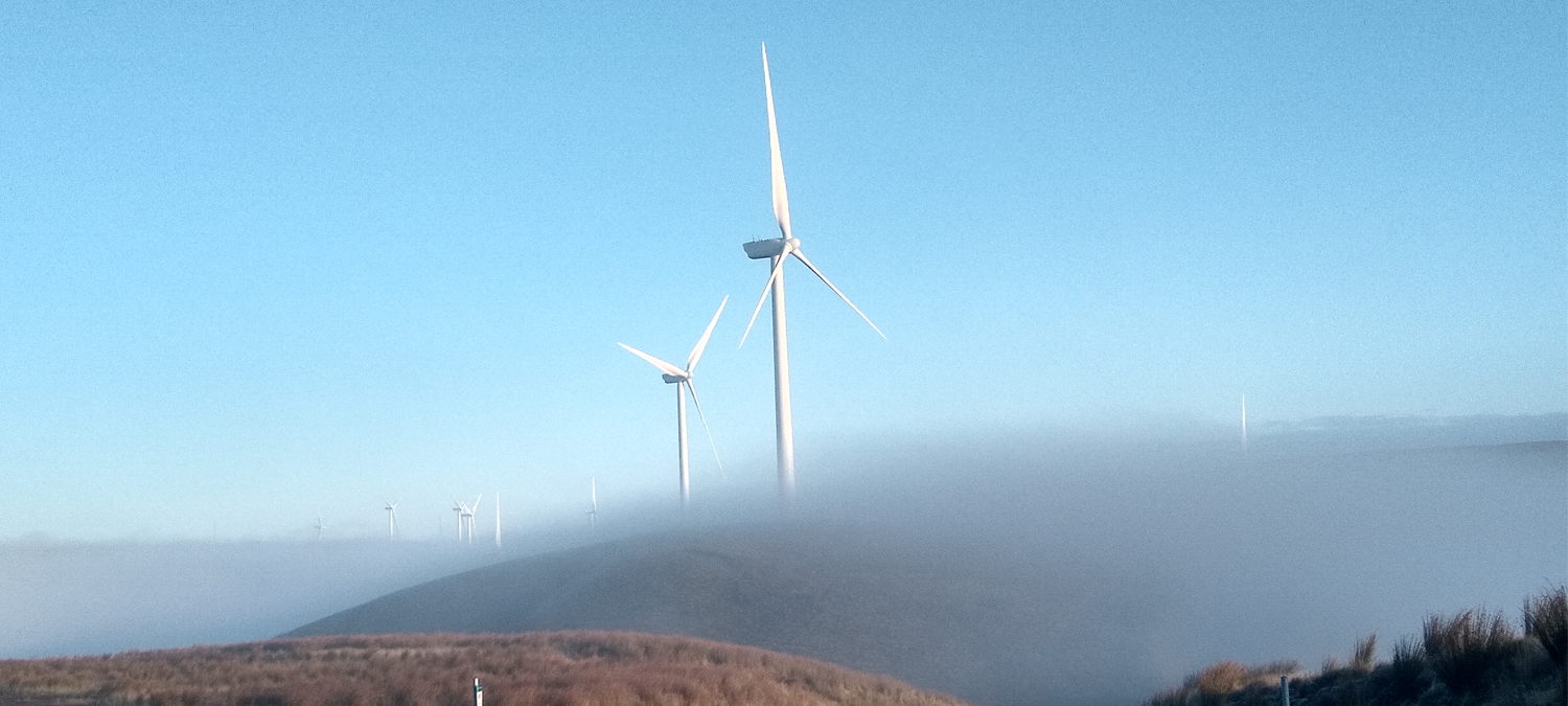 Wind farm turbines at Galawhistle 