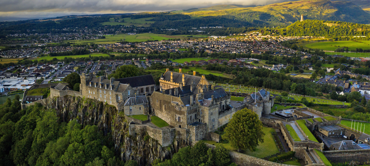 aerial photo of Stirling caste and city