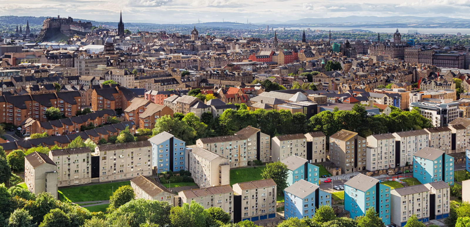 an aerial view of Edinburgh city