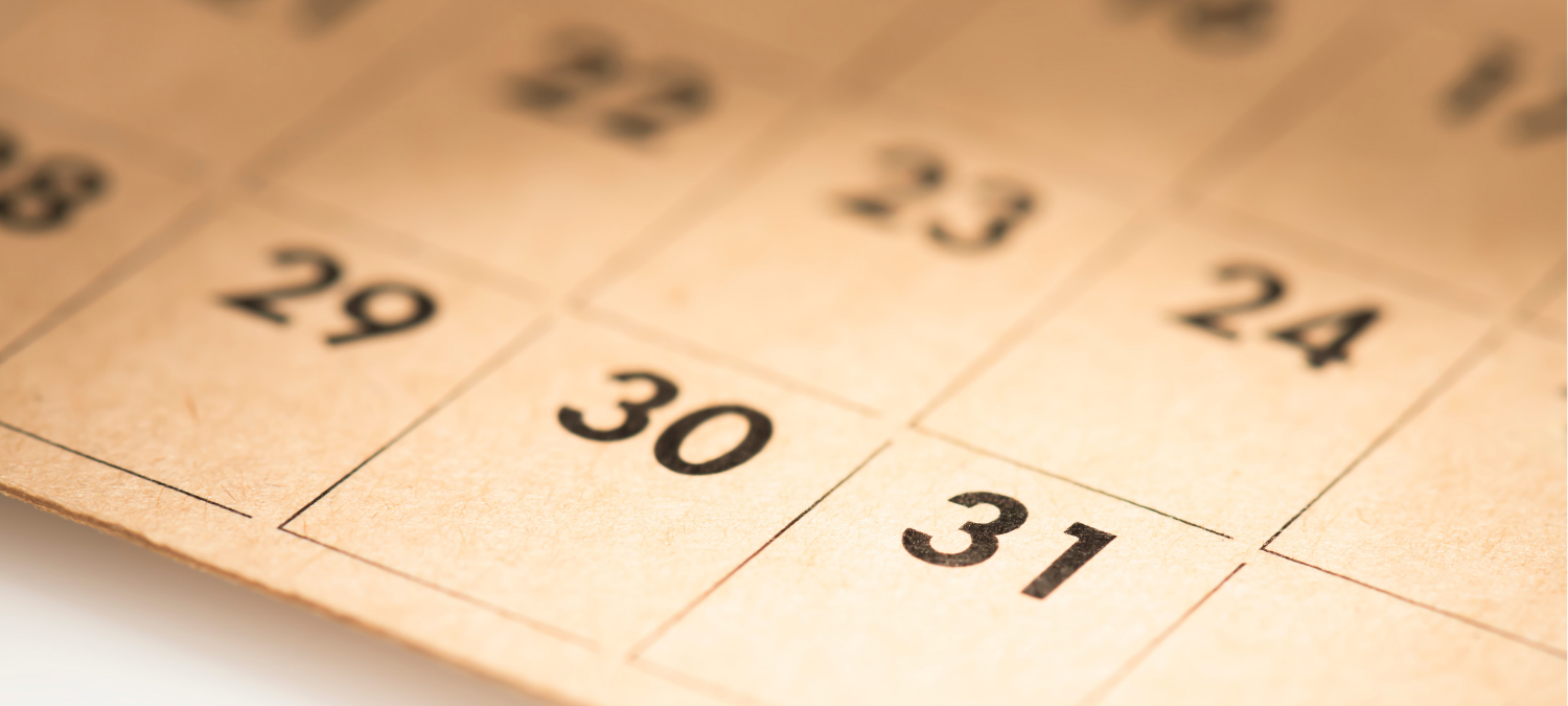 close up of a calendAR