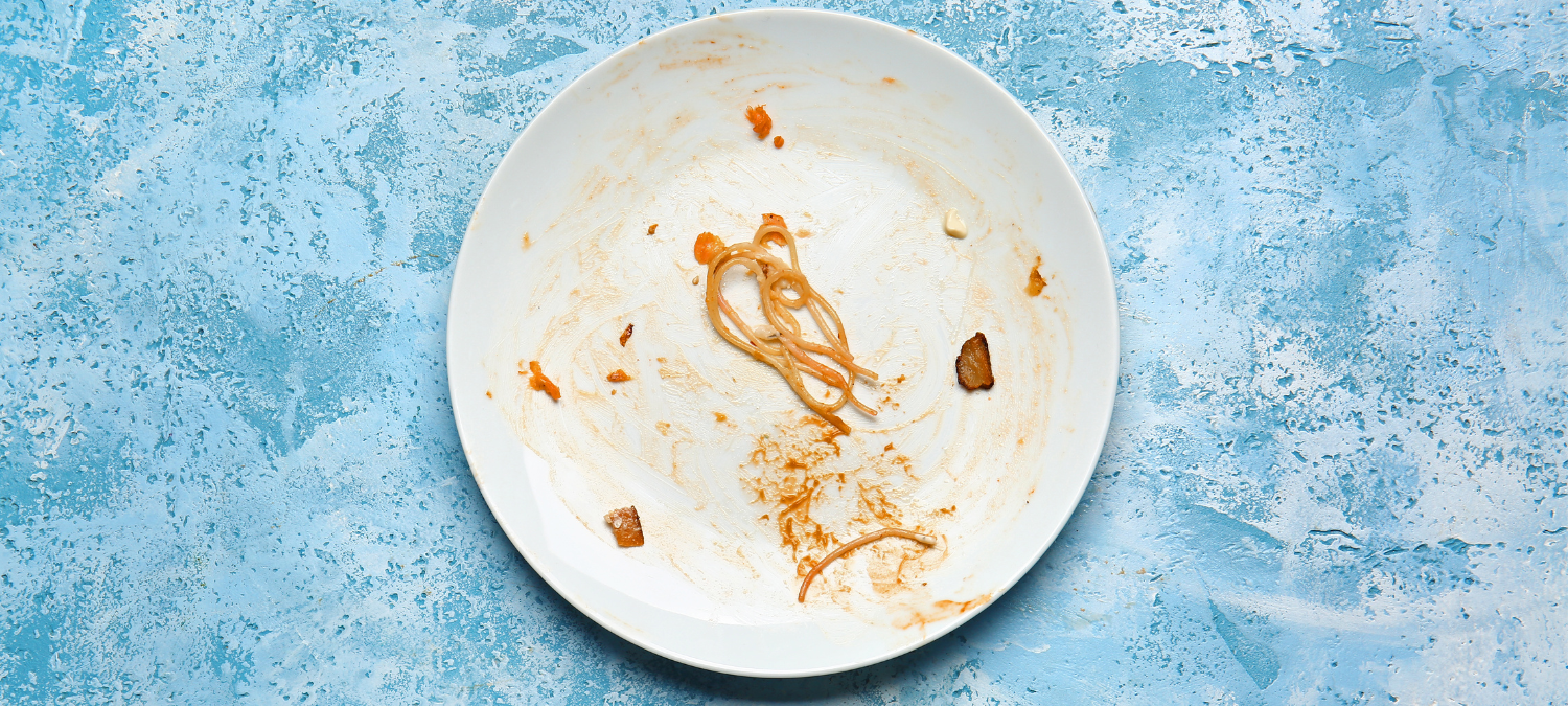 An empty used plate