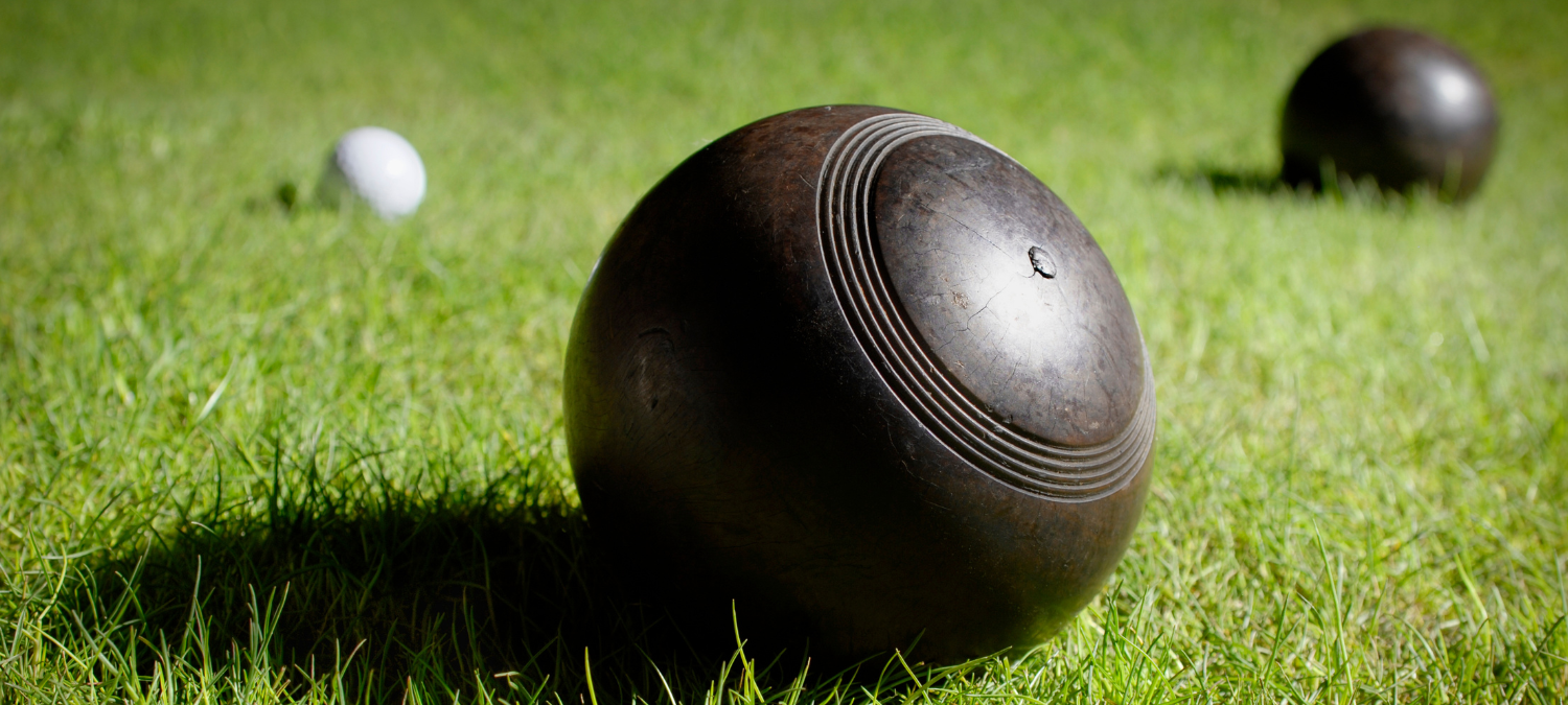 Bowling balls on a bowling green