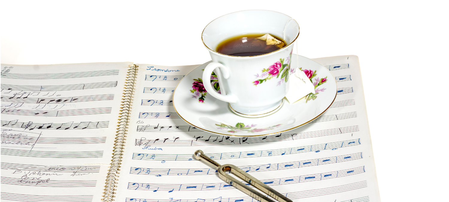 tea and musical score