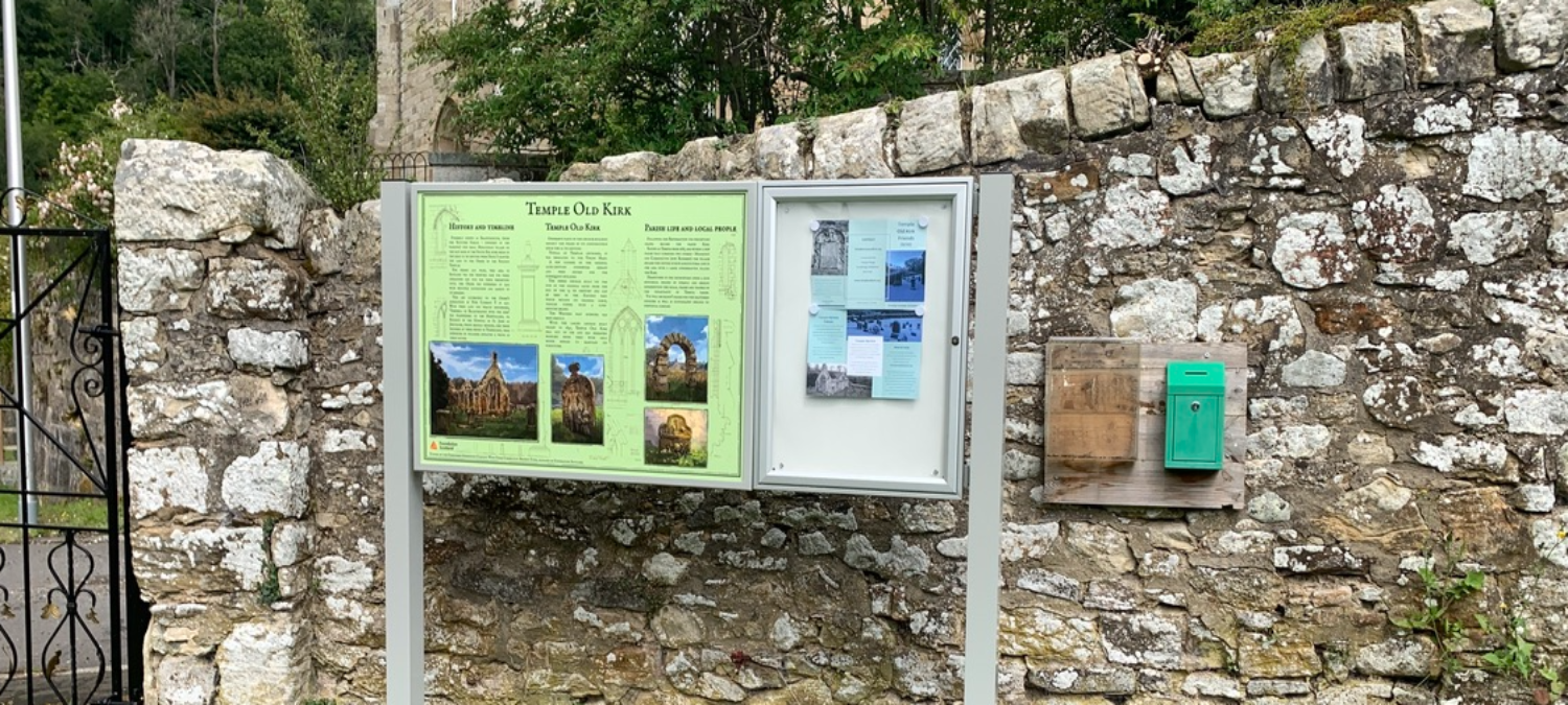 Heritage information board marks first step in preserving Temple Old Kirk