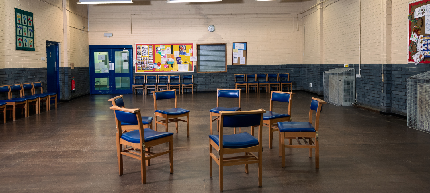 community hall with chairs in a circle