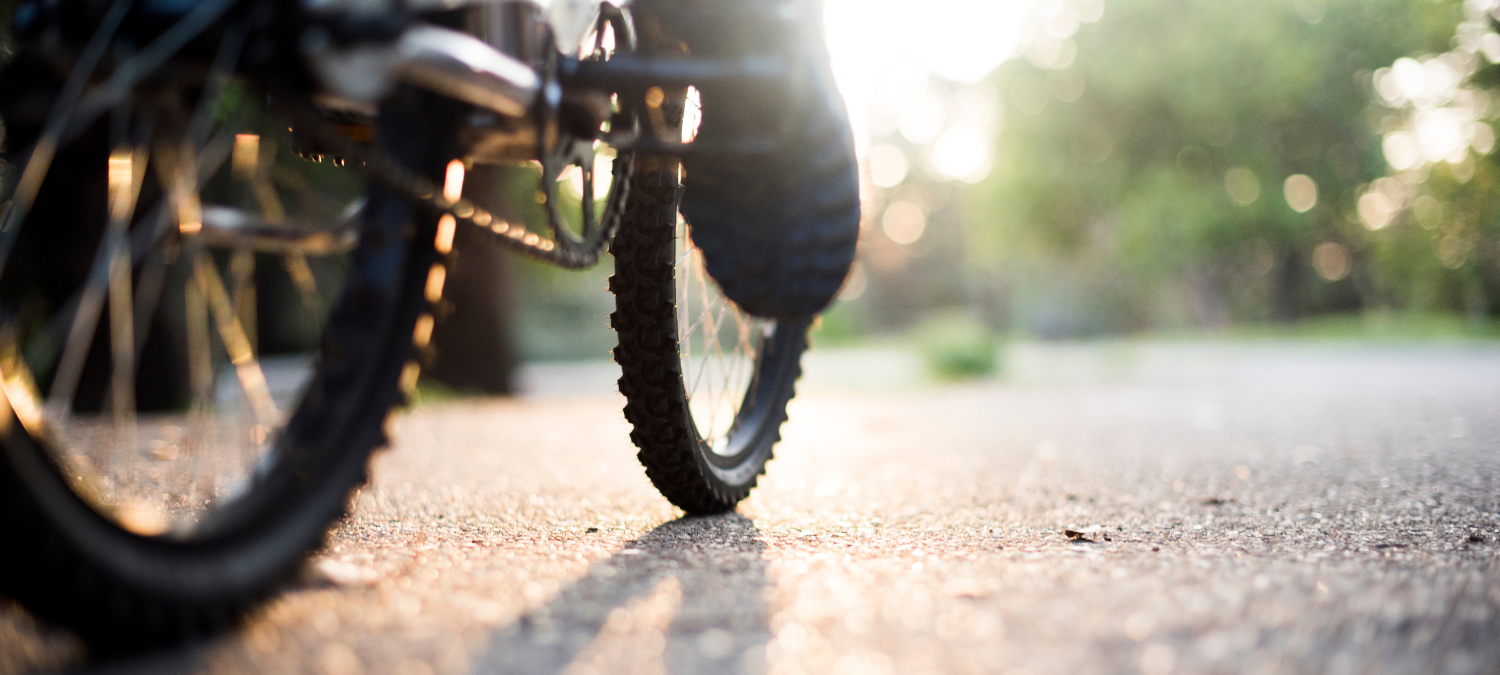 bike wheels up close
