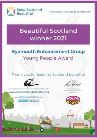 Beautiful Scotland award certificate