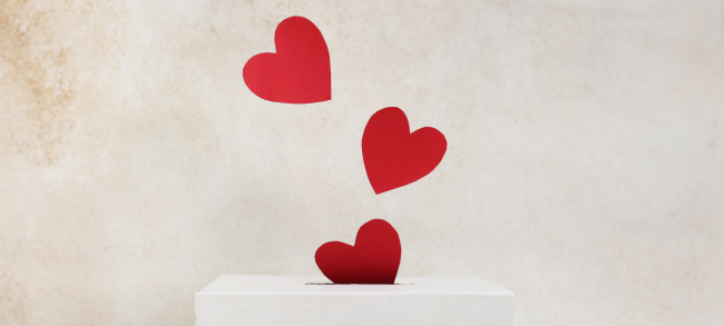 hearts into money box